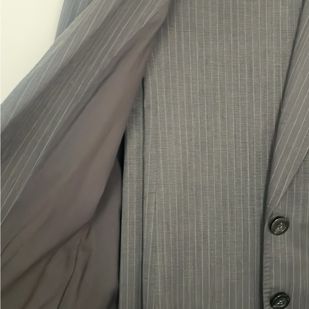 Anne Klein Gray Pinstripe Suit Classic Business Style